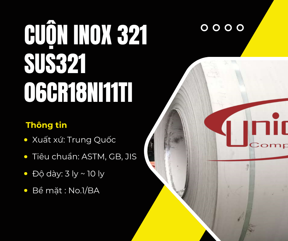 Cuộn inox cán nóng 321/SUS321 - Unico Steel